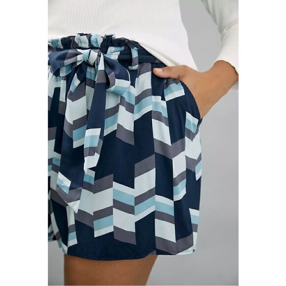 NEW Anthropologie Peter Som Athena Geometric Paperbag Shorts X-Small Petite - Picture 8 of 8